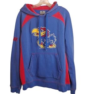 Vintage Kansas Jayhawk Hoodie Mens Size L KU Colosseum Hooded Sweatshirt